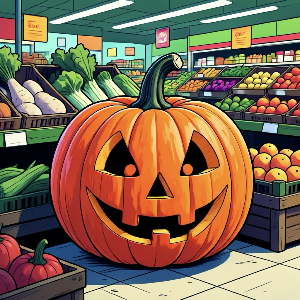 飾りハロウィンカボチャの災難