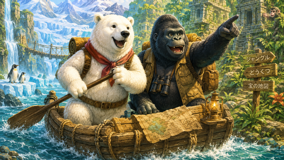 シロクマとゴリラの大冒険
