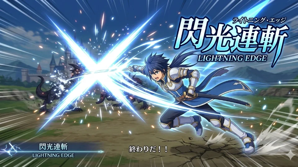 叫べ！閃光連斬(ライトニング・エッジ)！