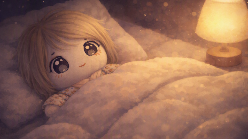 ぬいちゃん、眠りにいざなう