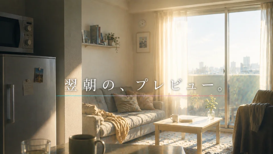 翌朝の、プレビュー。