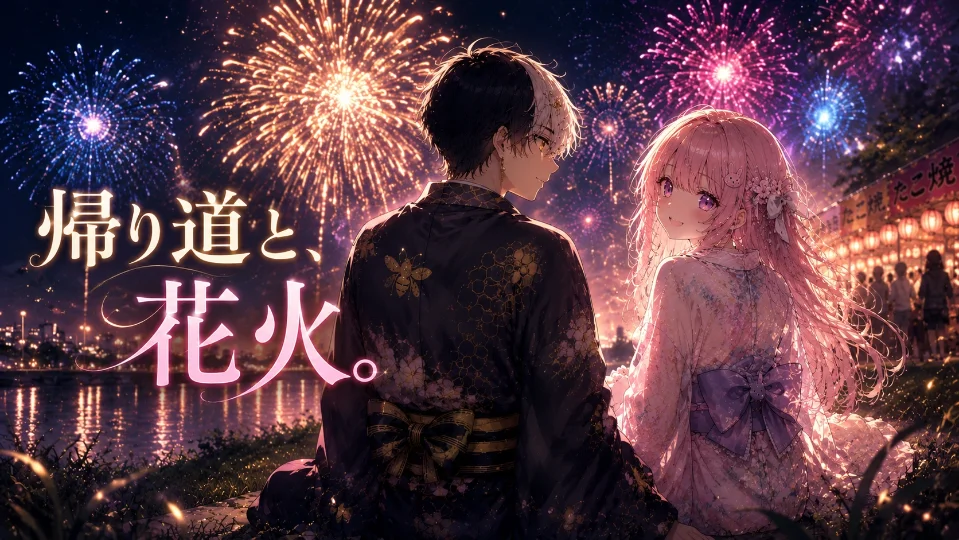 帰り道と、花火。