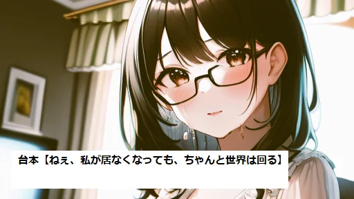 台本【ねぇ、もし私が居なくなっても、ちゃんと世界は回る】