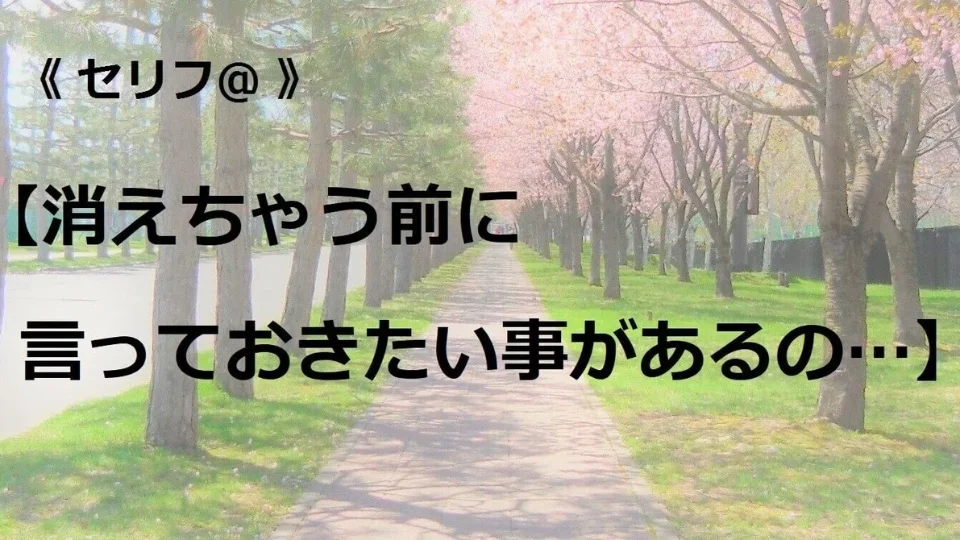 台本【消えちゃう前に言っておきたい事があるの…】