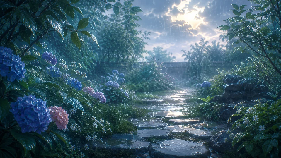 ❉雨の庭