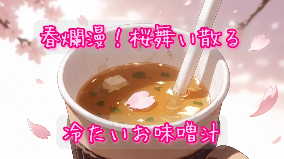 「春爛漫！桜舞い散る冷たいお味噌汁」
