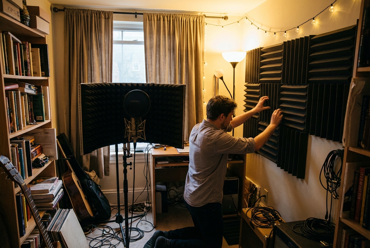 本棚が吸音材代わりになるのは宅録界の定番テクニック