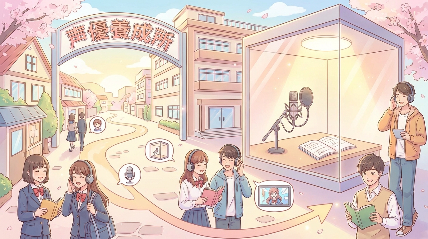 養成所・専門学校・オーディション、3つのルートのイメージ